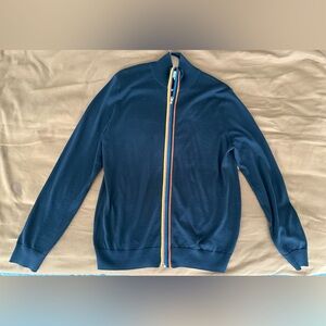 PAUL SMITH NAVY MEN’S L FULL-ZIP MERINO WOOL TOP